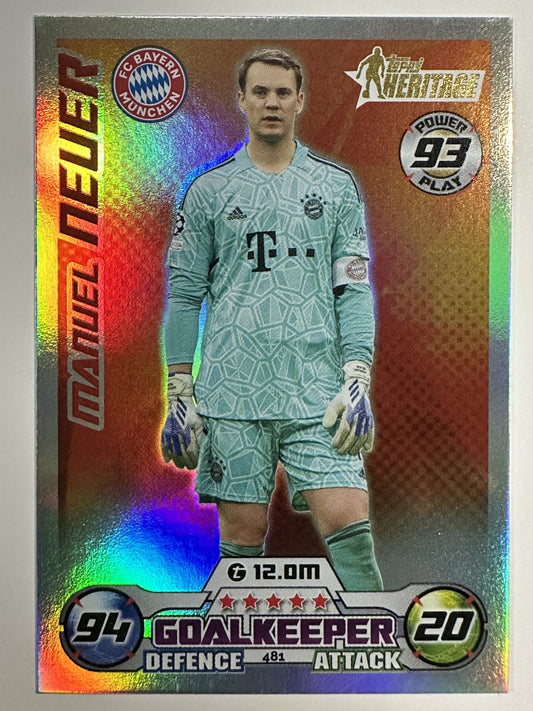 481 Manuel Neuer Heritage (Bayern Munich) Topps Match Attax 2022:2023 Card