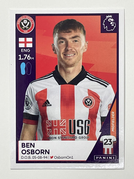 486 Ben Osborn Sticker Sheffield United Premier League 2021 Football Sticker