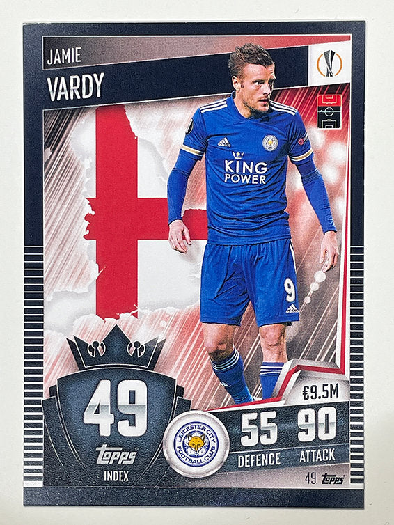 49. Jamie Vardy (Leicester City) Football Card &#8211; Match Attax 101 2021 Card