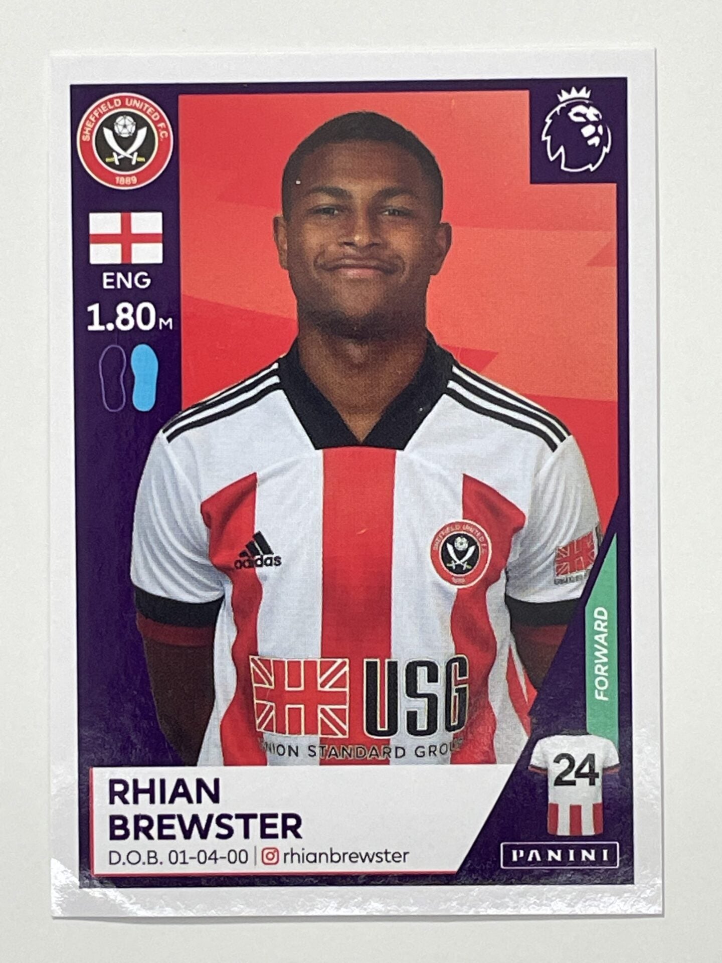 492 Rhian Brewster Sticker Sheffield United Premier League 2021 Football Sticker