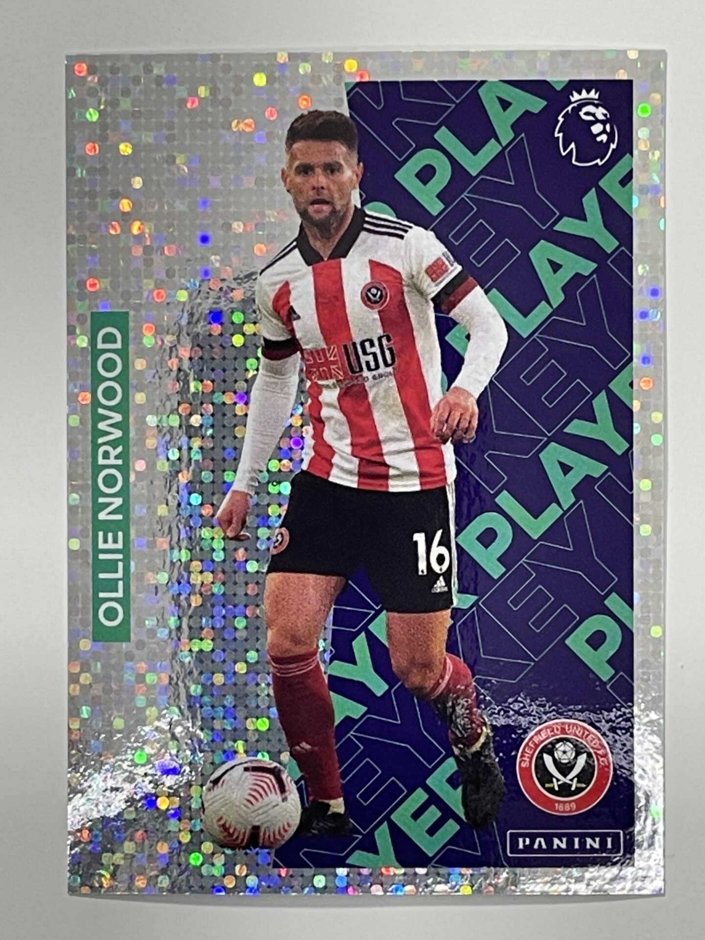 493 Ollie Norwood Key Player Sticker Sheffield United Premier League 2021 Football Sticker