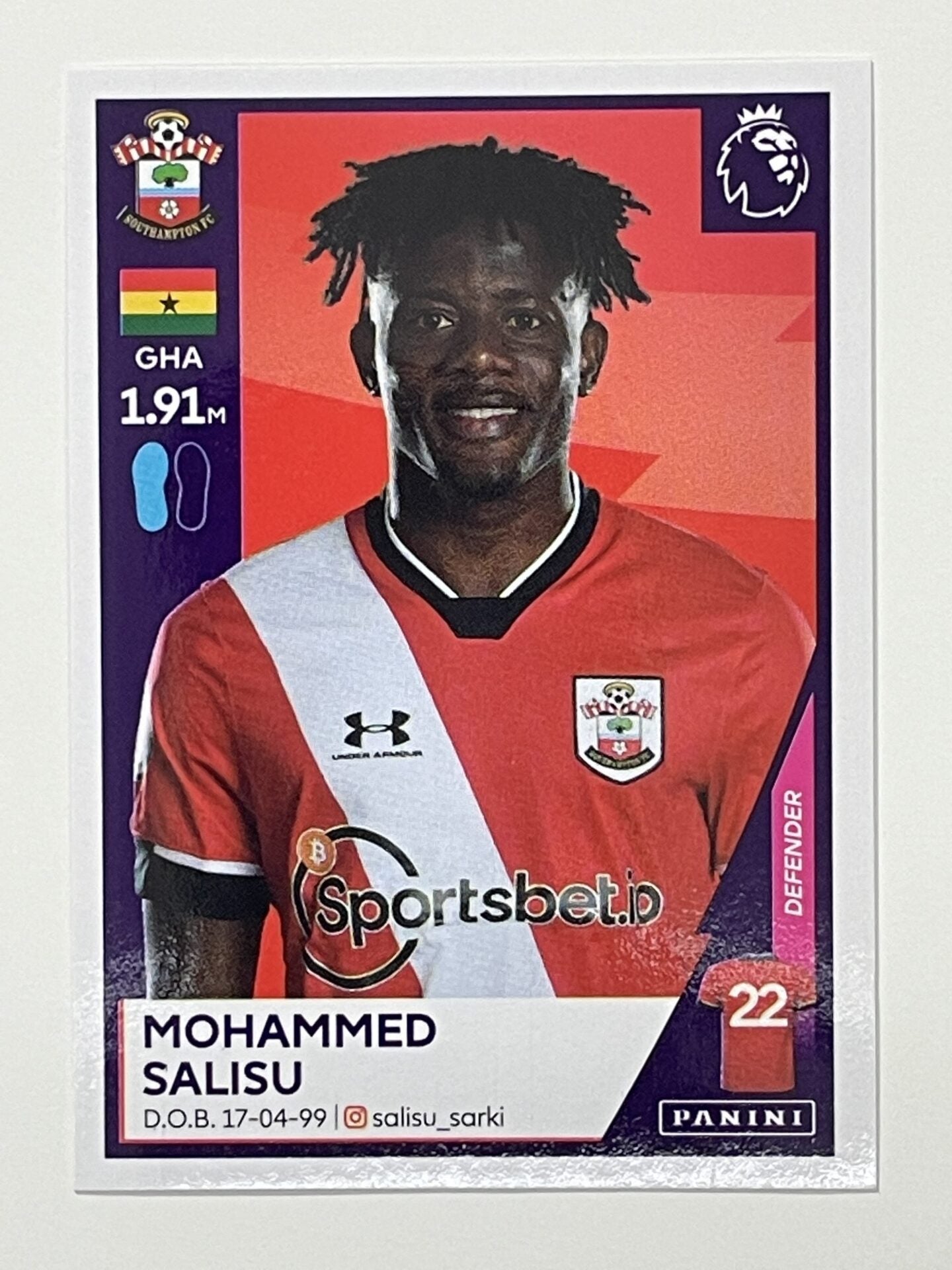 506 Mohammed Salisu Sticker Southampton Premier League 2021 Football Sticker