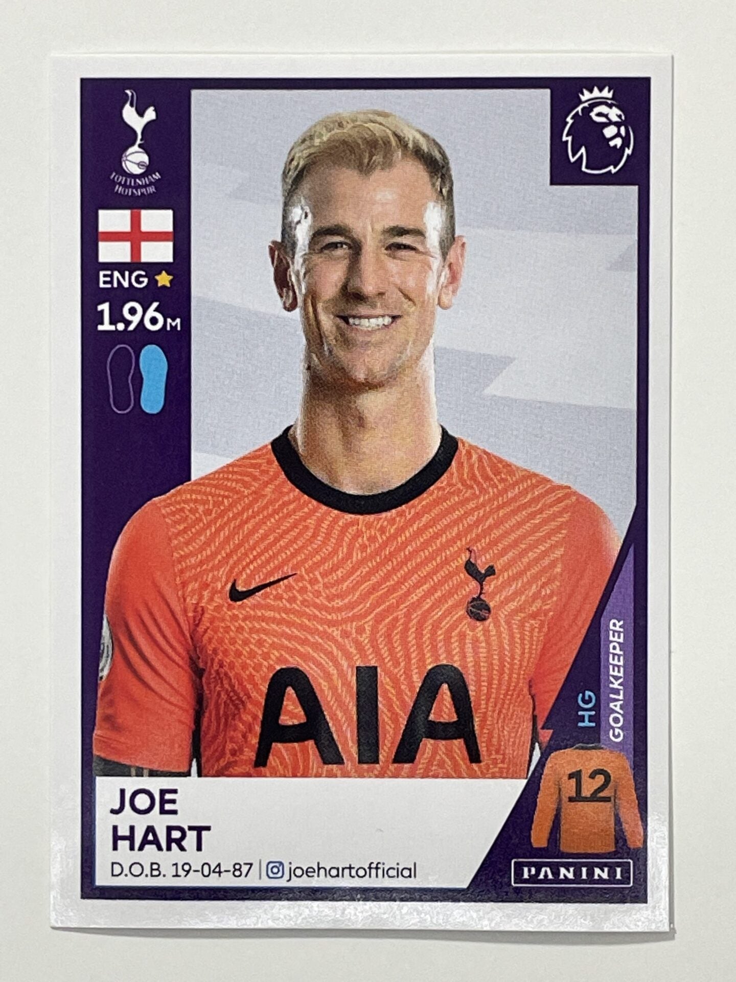 529 Joe Hart Sticker Tottenham Premier League 2021 Football Sticker