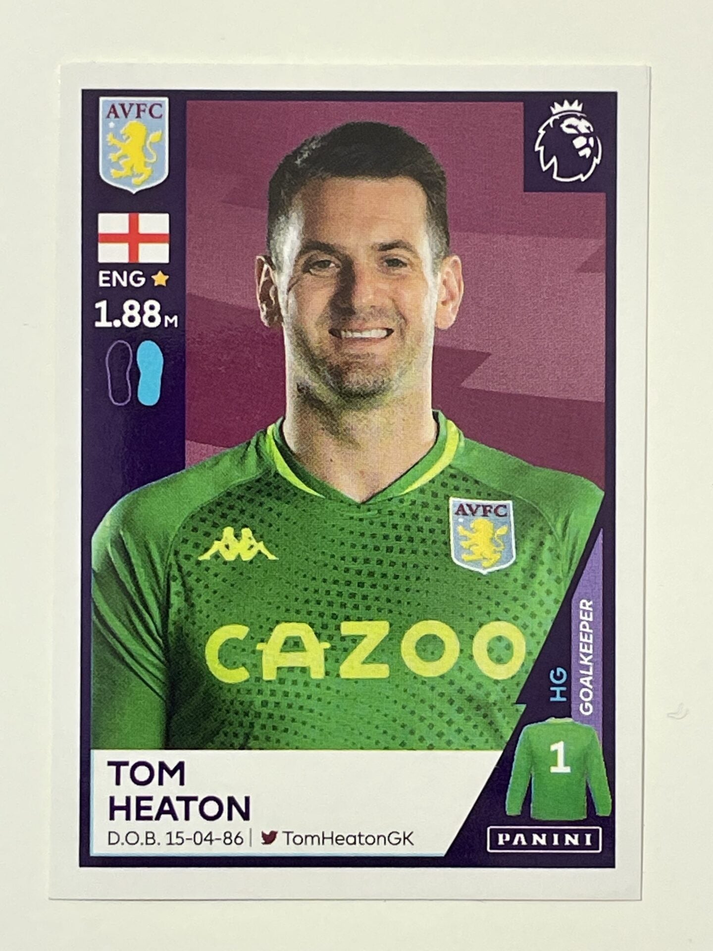 53 Tom Heaton Sticker Aston Villa Premier League 2021 Football Sticker