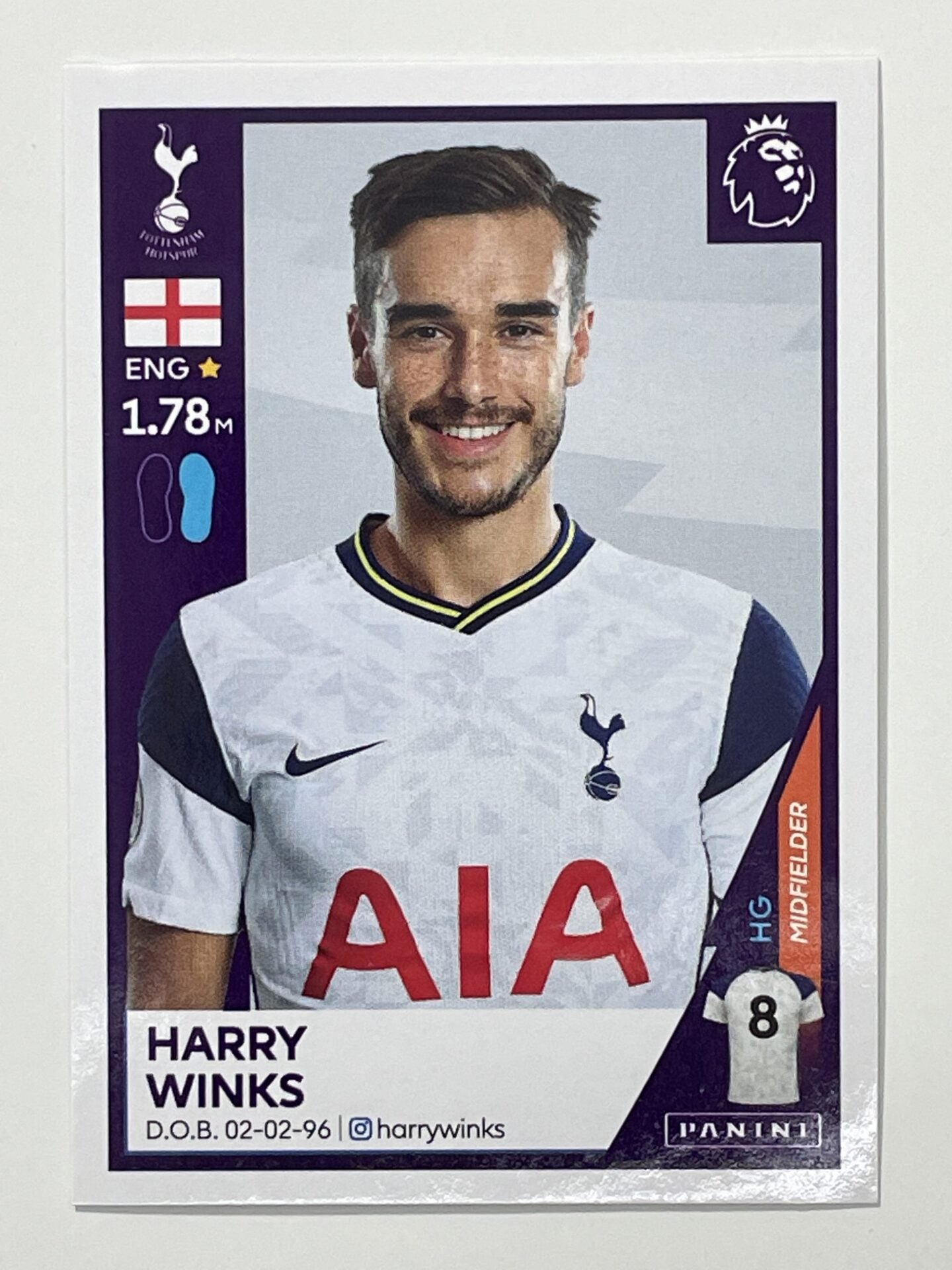 536 Harry Winks Sticker Tottenham Premier League 2021 Football Sticker