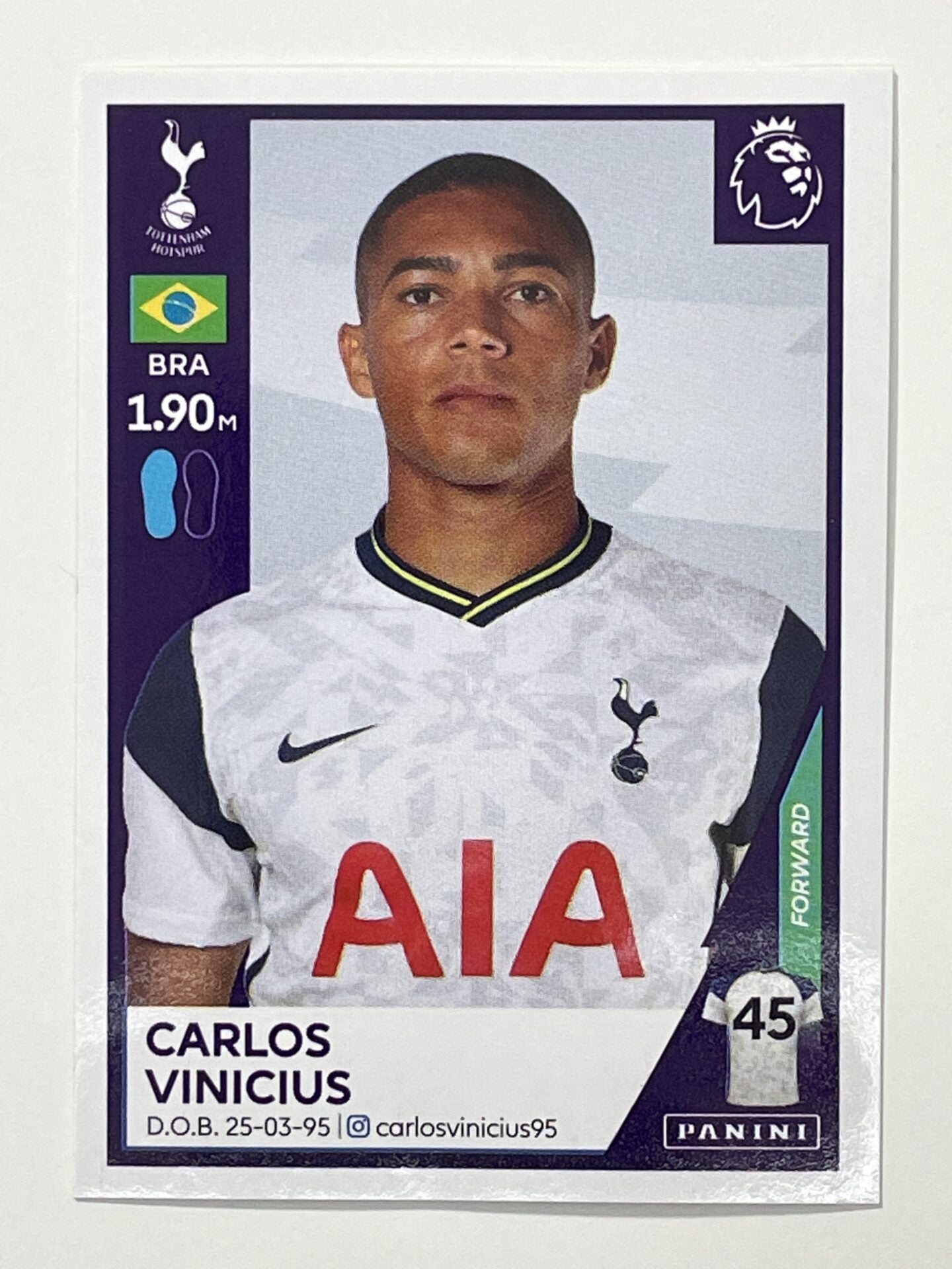 550 Carlos Vinicius Sticker Tottenham Premier League 2021 Football Sticker