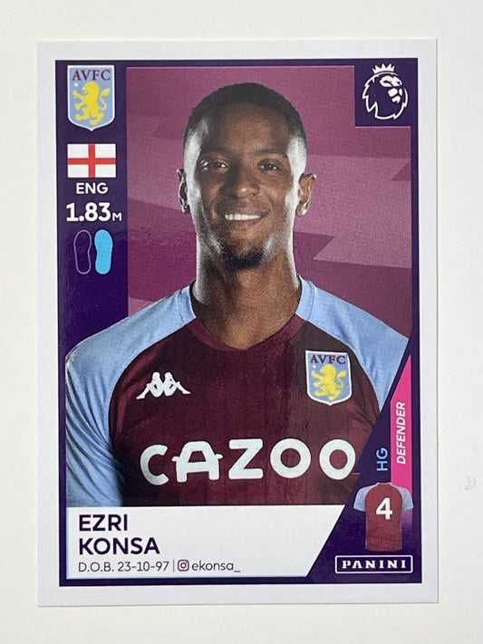 56 Ezri Konsa Sticker Aston Villa Premier League 2021 Football Sticker