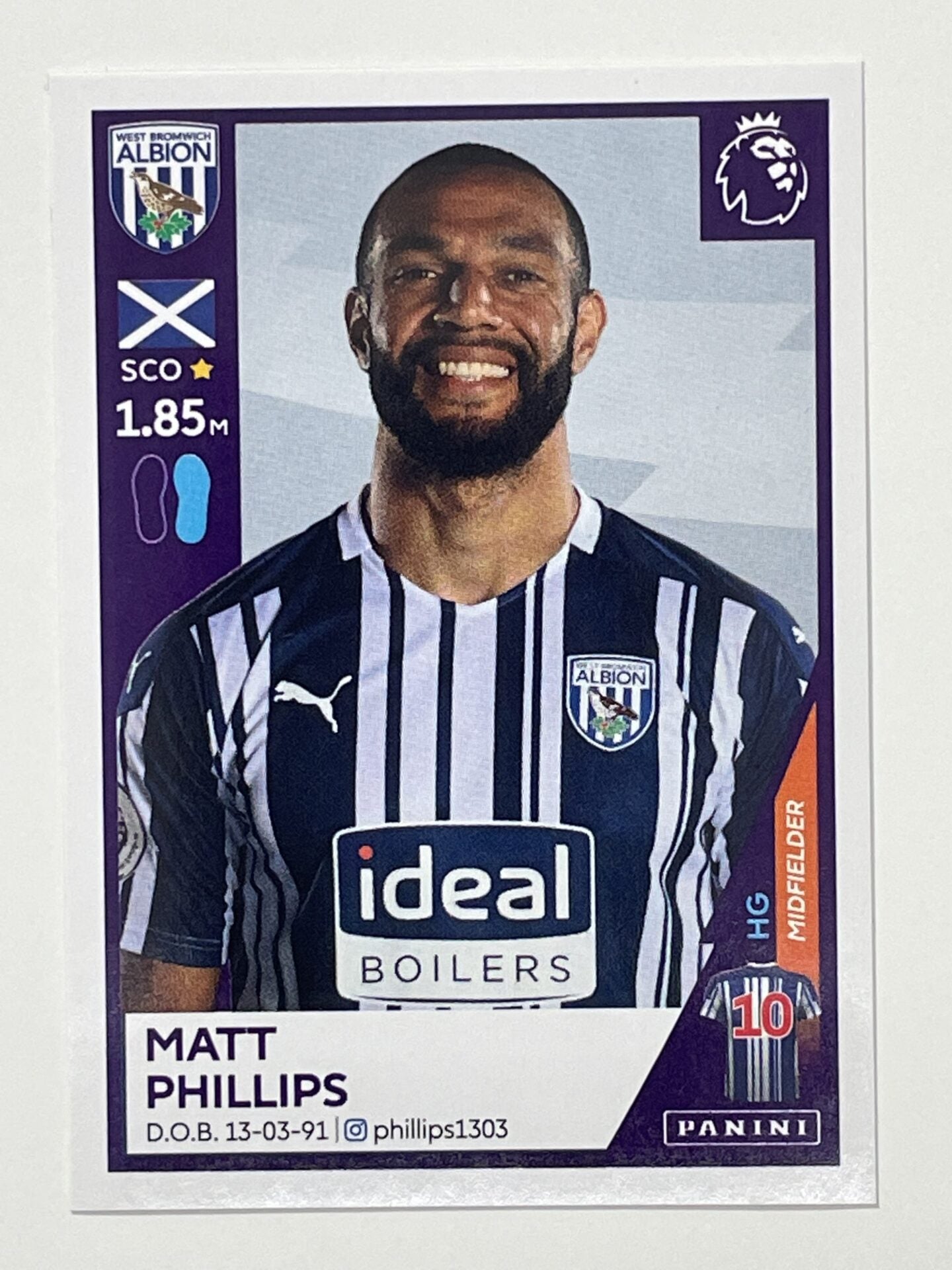 569 Matt Phillips Sticker West Brom Premier League 2021 Football Sticker