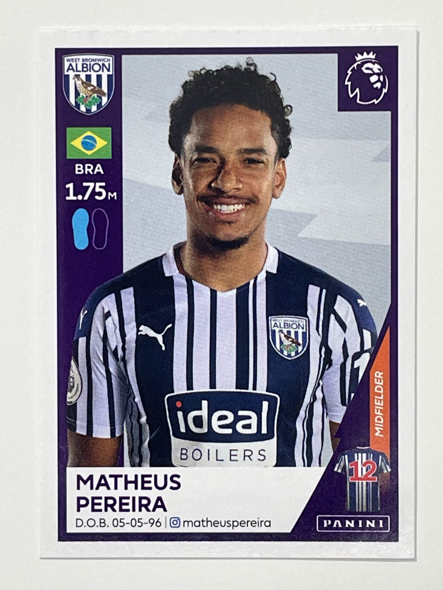 571 Matheus Pereira Sticker West Brom Premier League 2021 Football Sticker