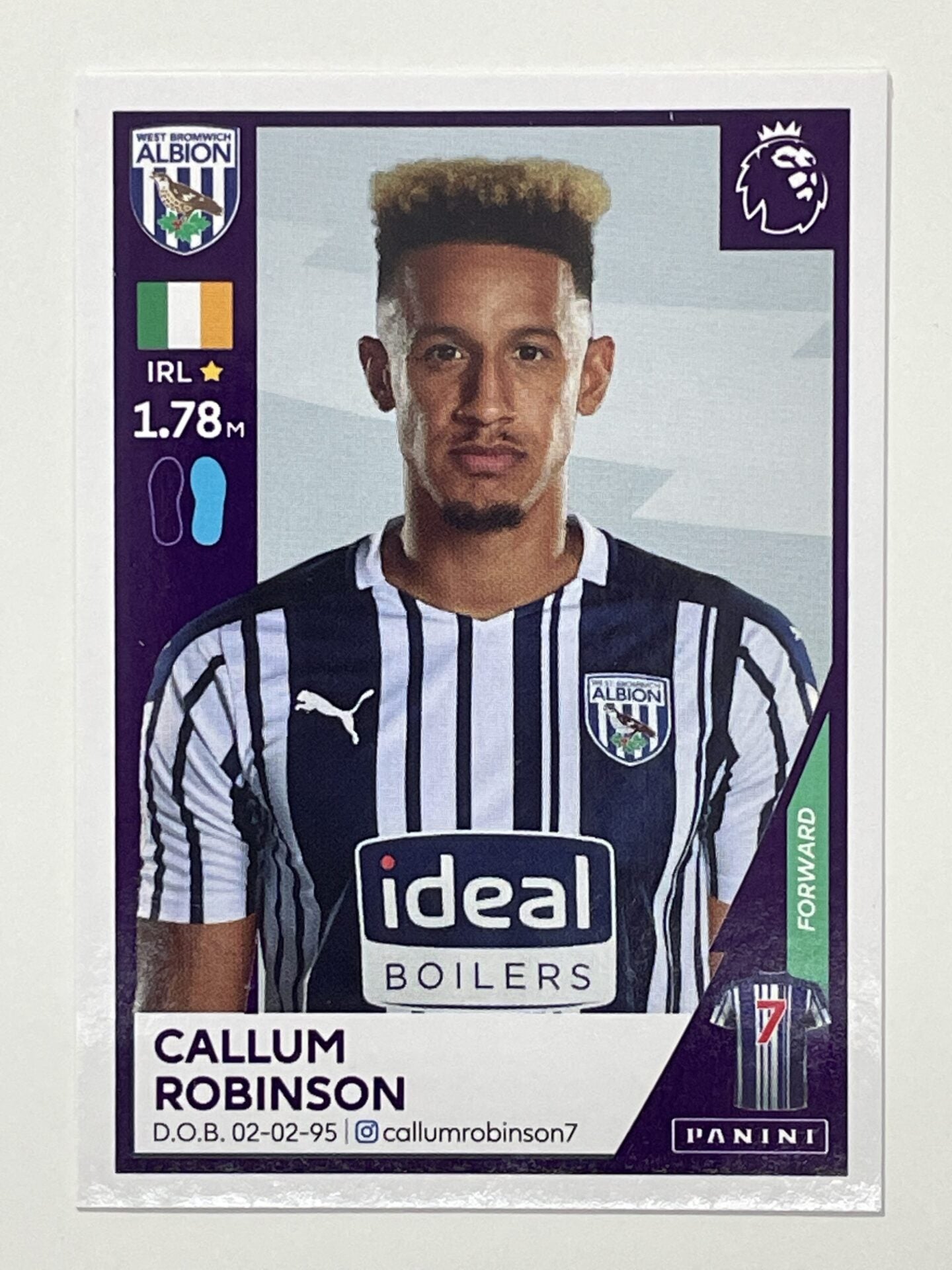 577 Callum Robinson Sticker West Brom Premier League 2021 Football Sticker