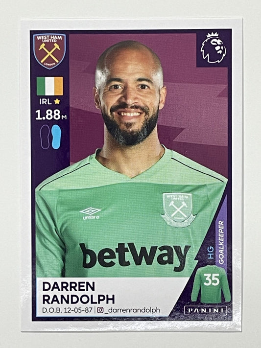 588 Darren Randolph Sticker West Ham Premier League 2021 Football Sticker