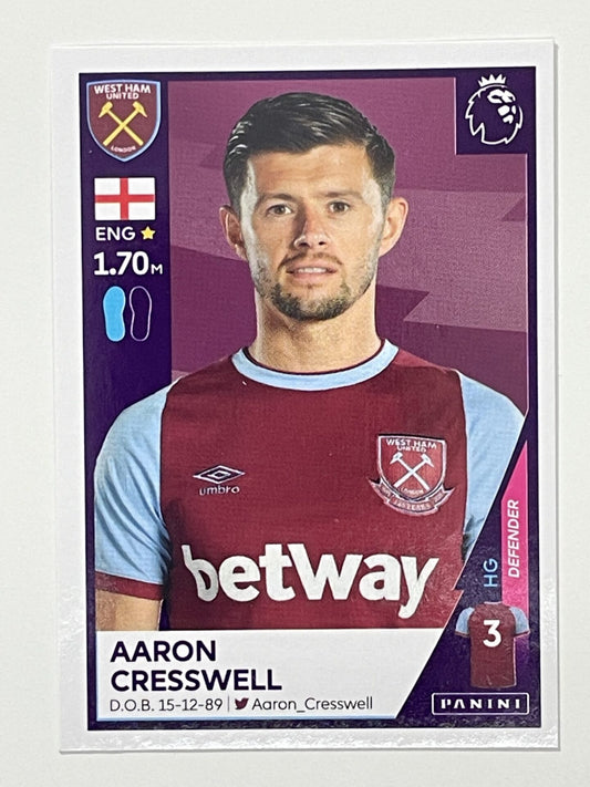 589 Aaron Cresswell Sticker West Ham Premier League 2021 Football Sticker