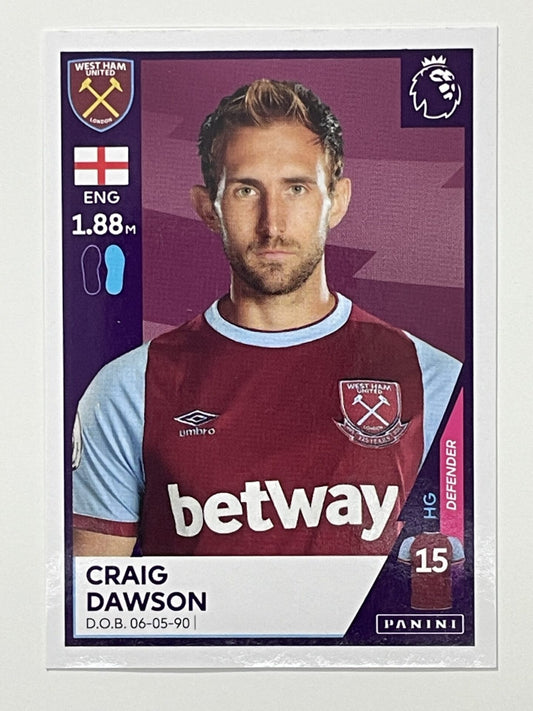 592 Craig Dawson Sticker West Ham Premier League 2021 Football Sticker