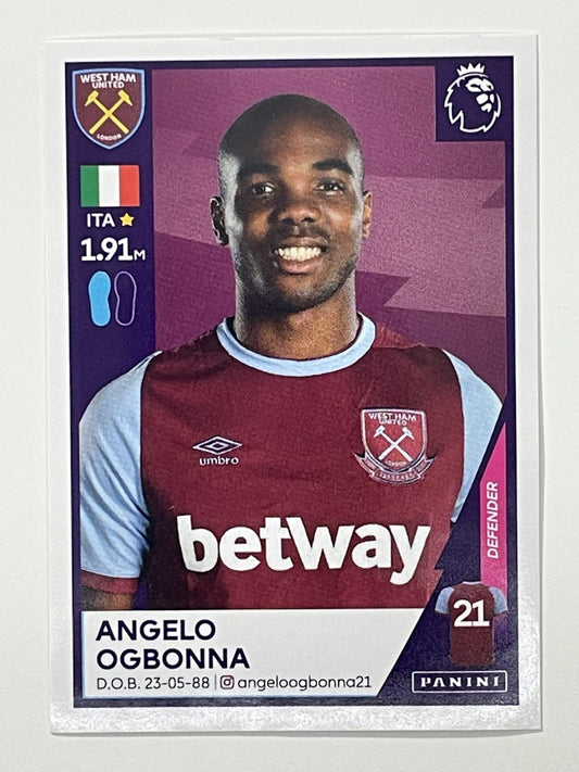 593 Angelo Ogbonna Sticker West Ham Premier League 2021 Football Sticker