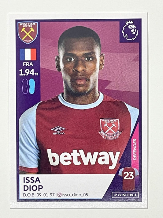 594 Issa Diop Sticker West Ham Premier League 2021 Football Sticker