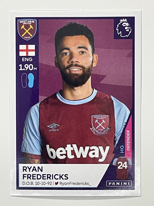 595 Ryan Fredericks Sticker West Ham Premier League 2021 Football Sticker