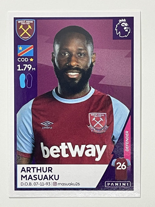 596 Arthur Masuaku Sticker West Ham Premier League 2021 Football Sticker