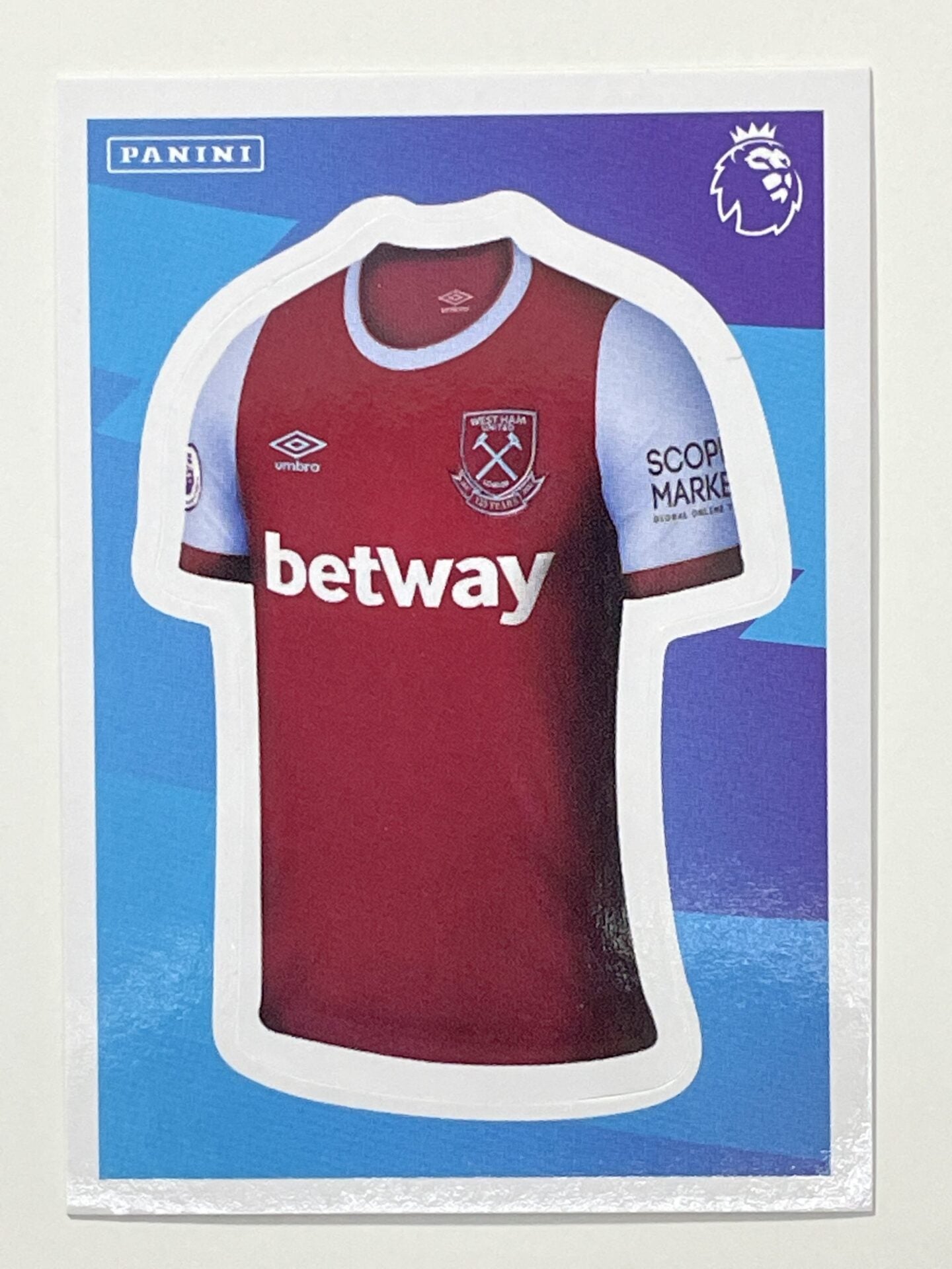 597 Home Shirt Sticker West Ham Premier League 2021 Football Sticker