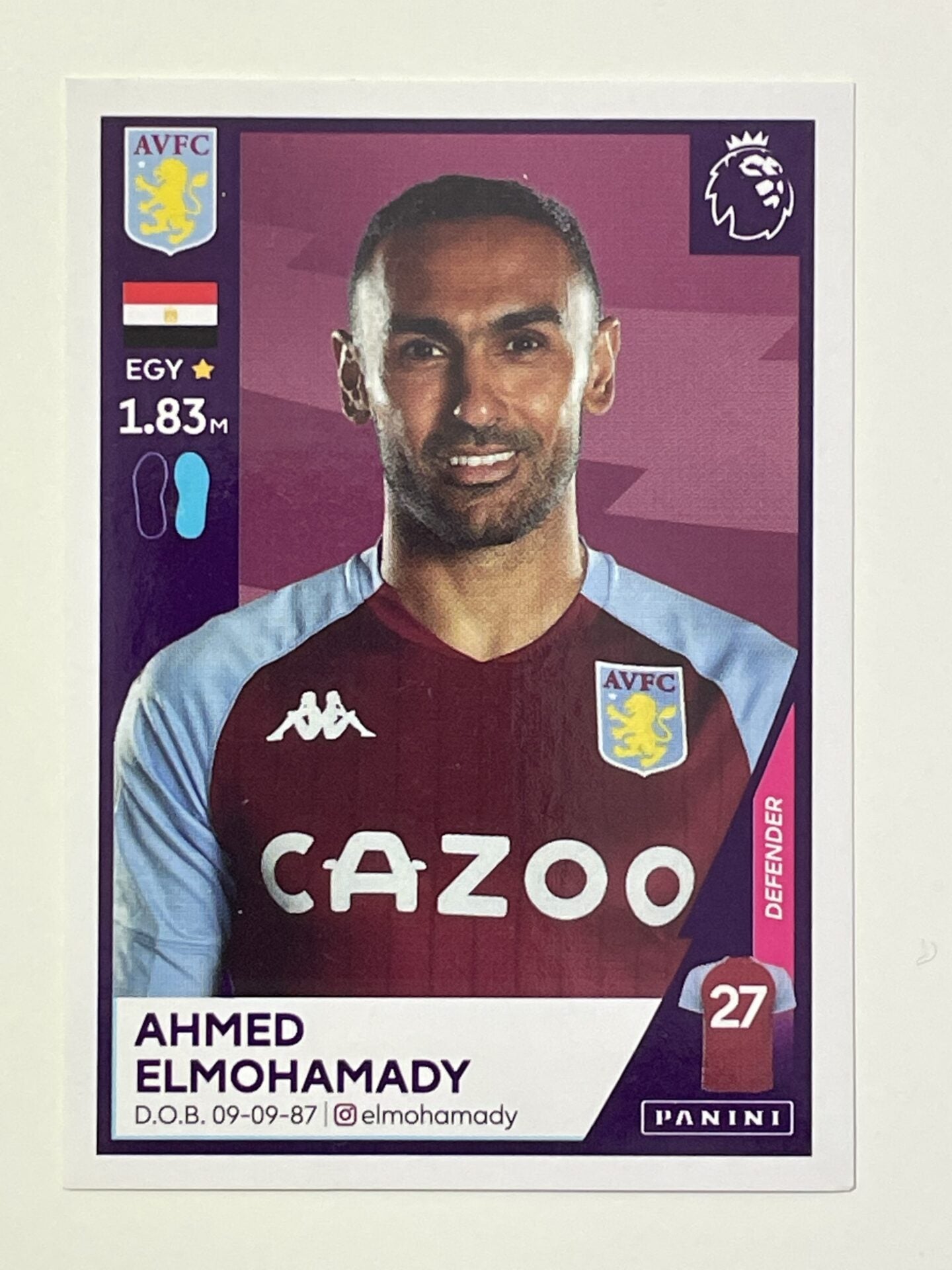 61 Ahmed Elmohamady Sticker Aston Villa Premier League 2021 Football Sticker