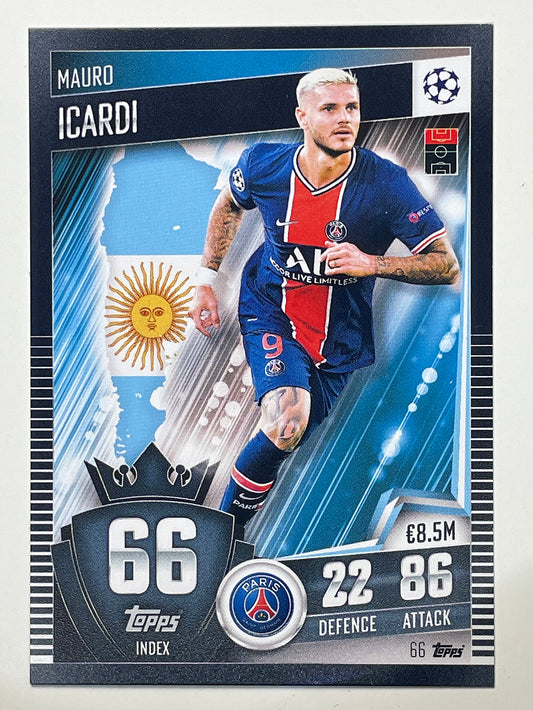 66. Mauro Icardi (Paris Saint-Germain) Football Card &#8211; Match Attax 101 2021 Card