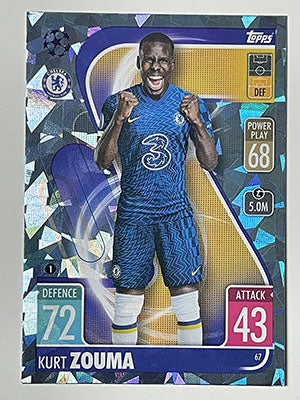 67.-Kurt-Zouma-Crystal-Foil-Parallel-Chelsea-Match-Attax-2021-22-Topps-Football-Card