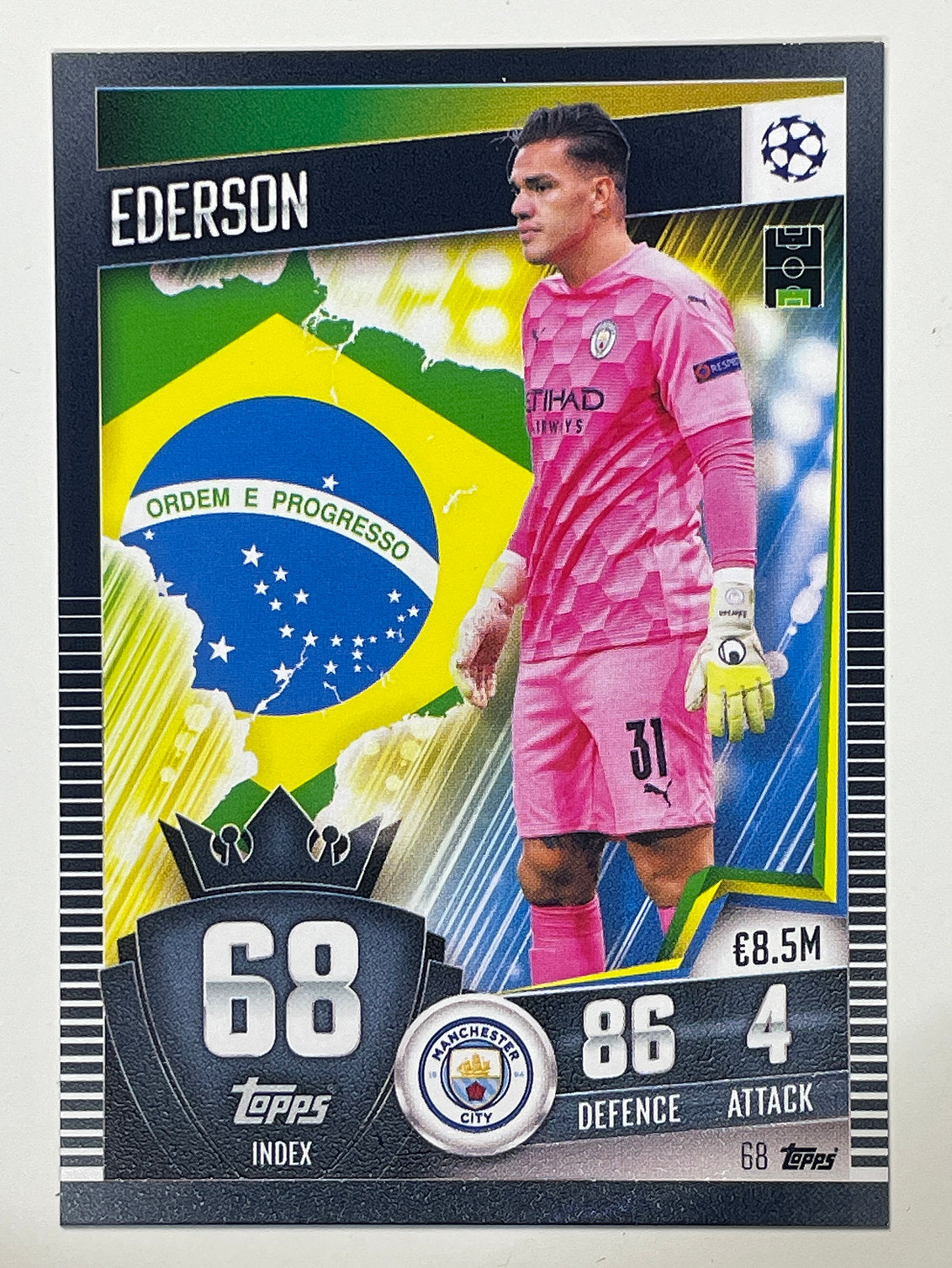 68. Ederson (Manchester City) Football Card &#8211; Match Attax 101 2021 Card