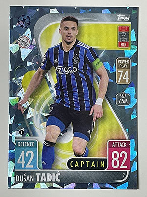 7.-Dusan-Tadic-Crystal-Foil-Parallel-AFC-Ajax-Match-Attax-2021-22-Topps-Football-Card