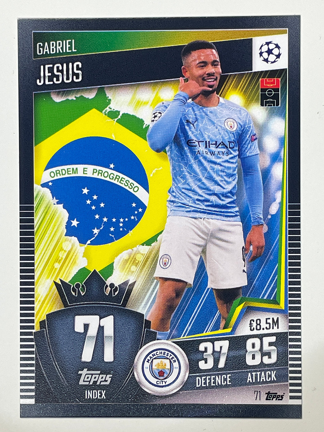 71. Gabriel Jesus (Manchester City) Football Card &#8211; Match Attax 101 2021 Card