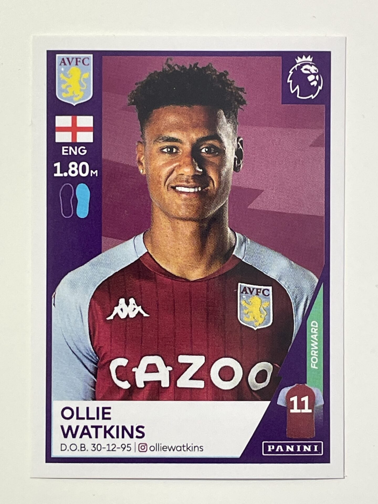 73 Ollie Watkins Sticker Aston Villa Premier League 2021 Football Sticker