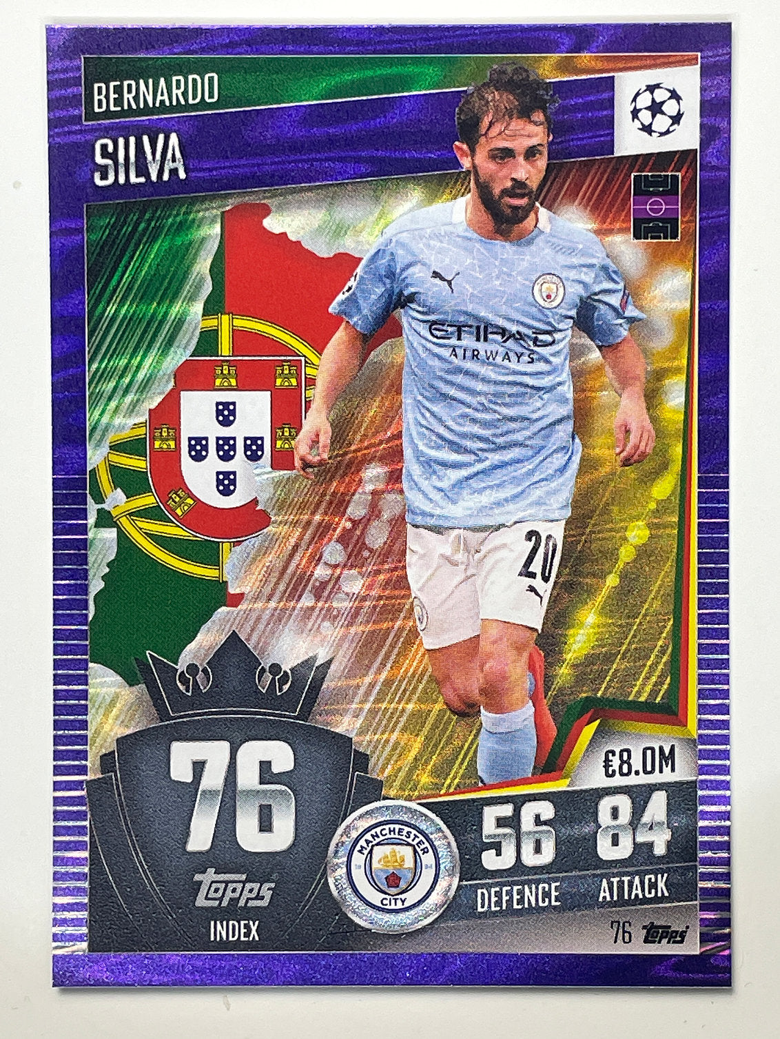 76. Bernardo Silva (Manchester City) Football Card &#8211; Parallel Match Attax 101 2021 Card