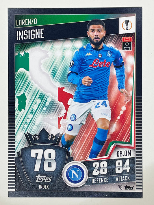 78. Lorenzo Insigne (SSC Napoli) Football Card &#8211; Match Attax 101 2021 Card