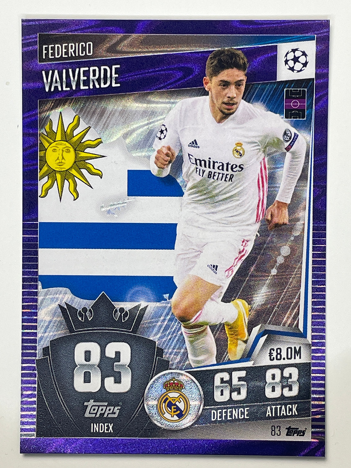 83. Federico Valverde (Real Madrid CF) Football Card &#8211; Parallel Match Attax 101 2021 Card