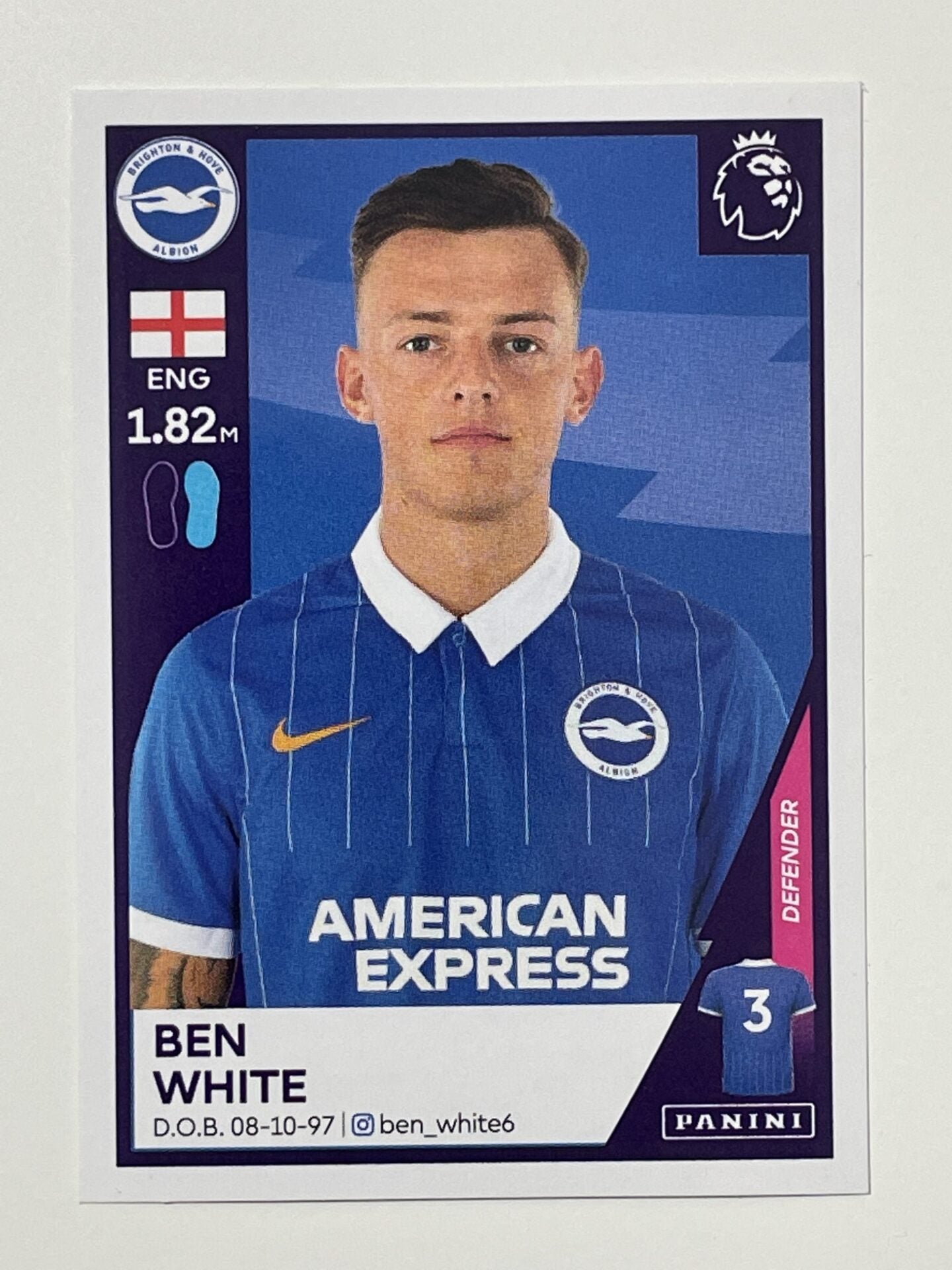 85 Ben White Sticker Brighton Premier League 2021 Football Sticker