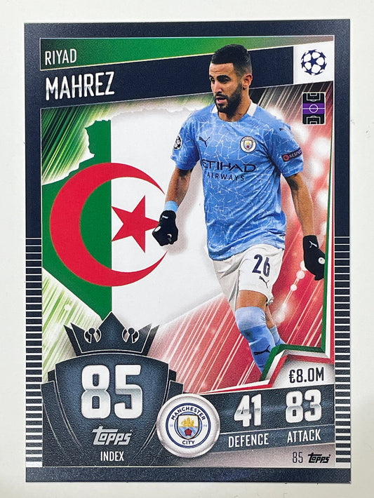 85. Riyad Mahrez (Manchester City) Football Card &#8211; Match Attax 101 2021 Card