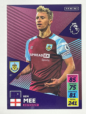 87.-Ben-Mee-Burnley-Panini-Adrenalyn-XL-2021-22-Card-Football