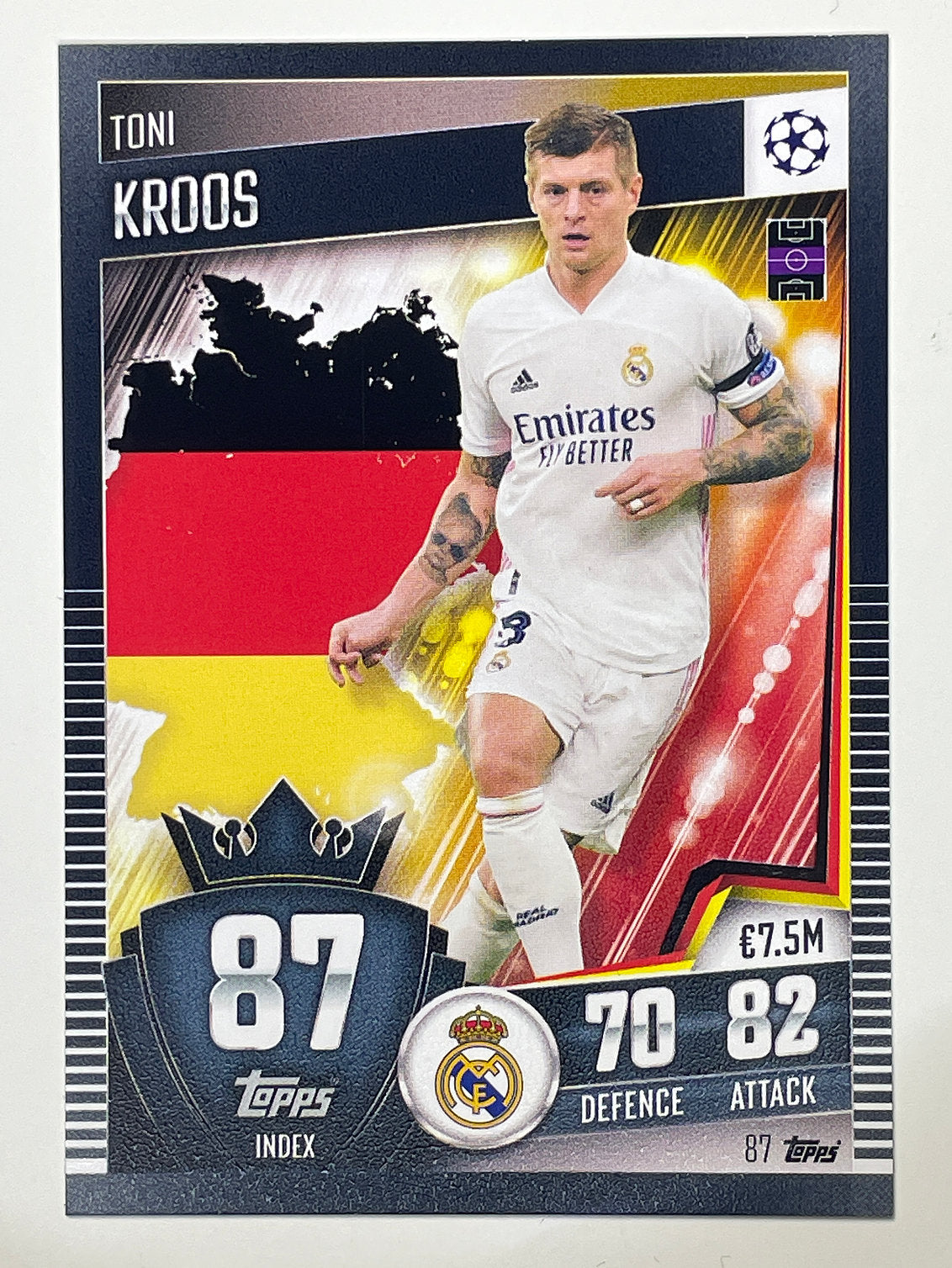 87. Toni Kroos (Real Madrid CF) Football Card &#8211; Match Attax 101 2021 Card