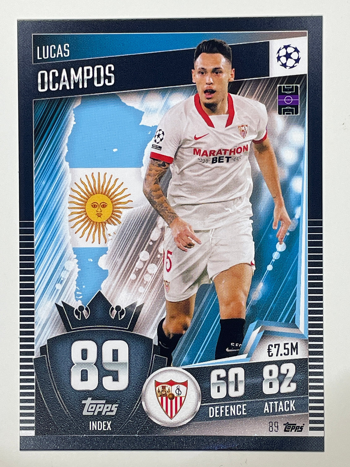 89. Lucas Ocampos (Sevilla FC) Football Card &#8211; Match Attax 101 2021 Card