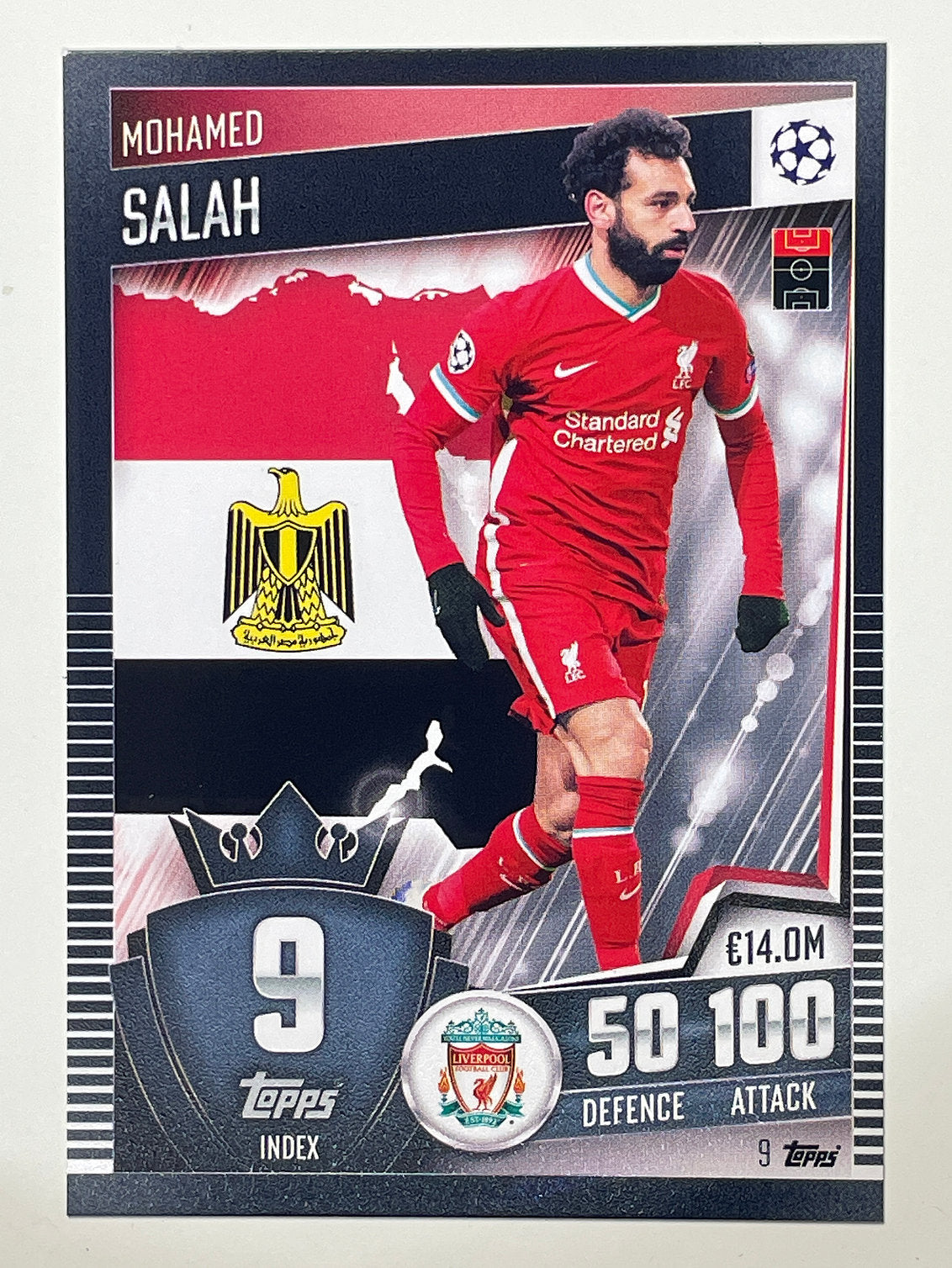 9. Mohamed Salah (Liverpool) Football Card &#8211; Match Attax 101 2021 Card