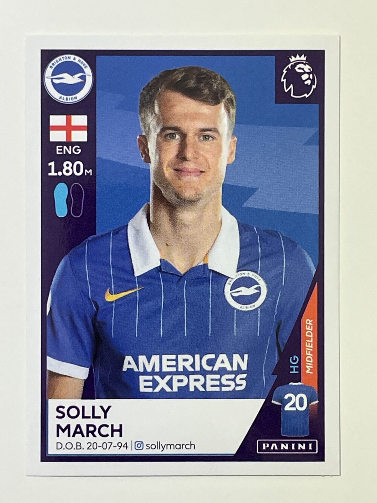 97 Solly March Sticker Brighton Premier League 2021 Football Sticker