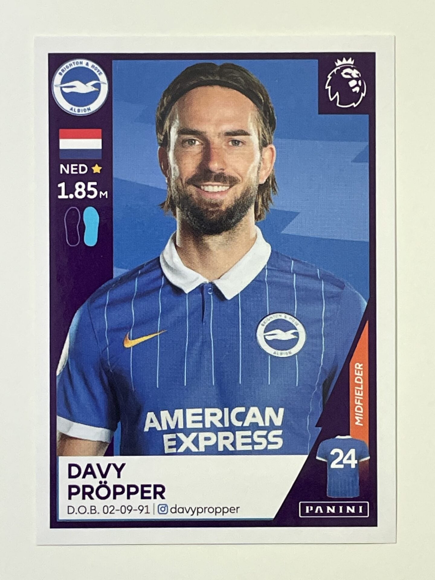 98 Davy Propper Sticker Brighton Premier League 2021 Football Sticker