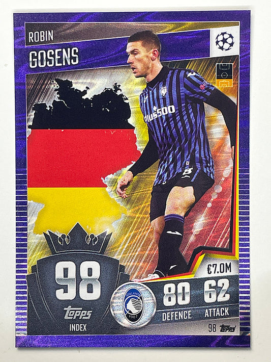 98. Robin Gosens (Internazionale Milano) Football Card &#8211; Parallel Match Attax 101 2021 Card