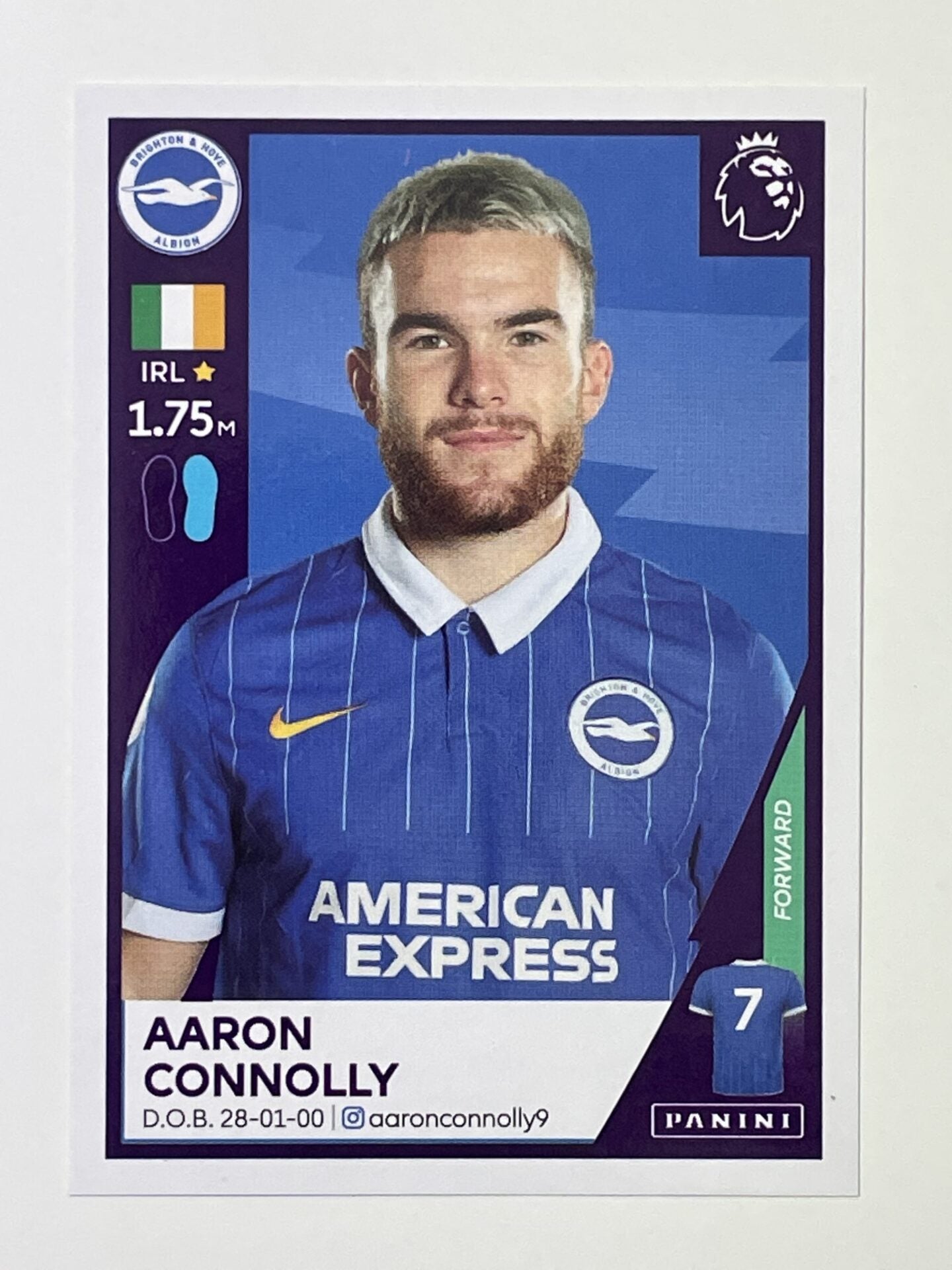 99 Aaron Connolly Sticker Brighton Premier League 2021 Football Sticker