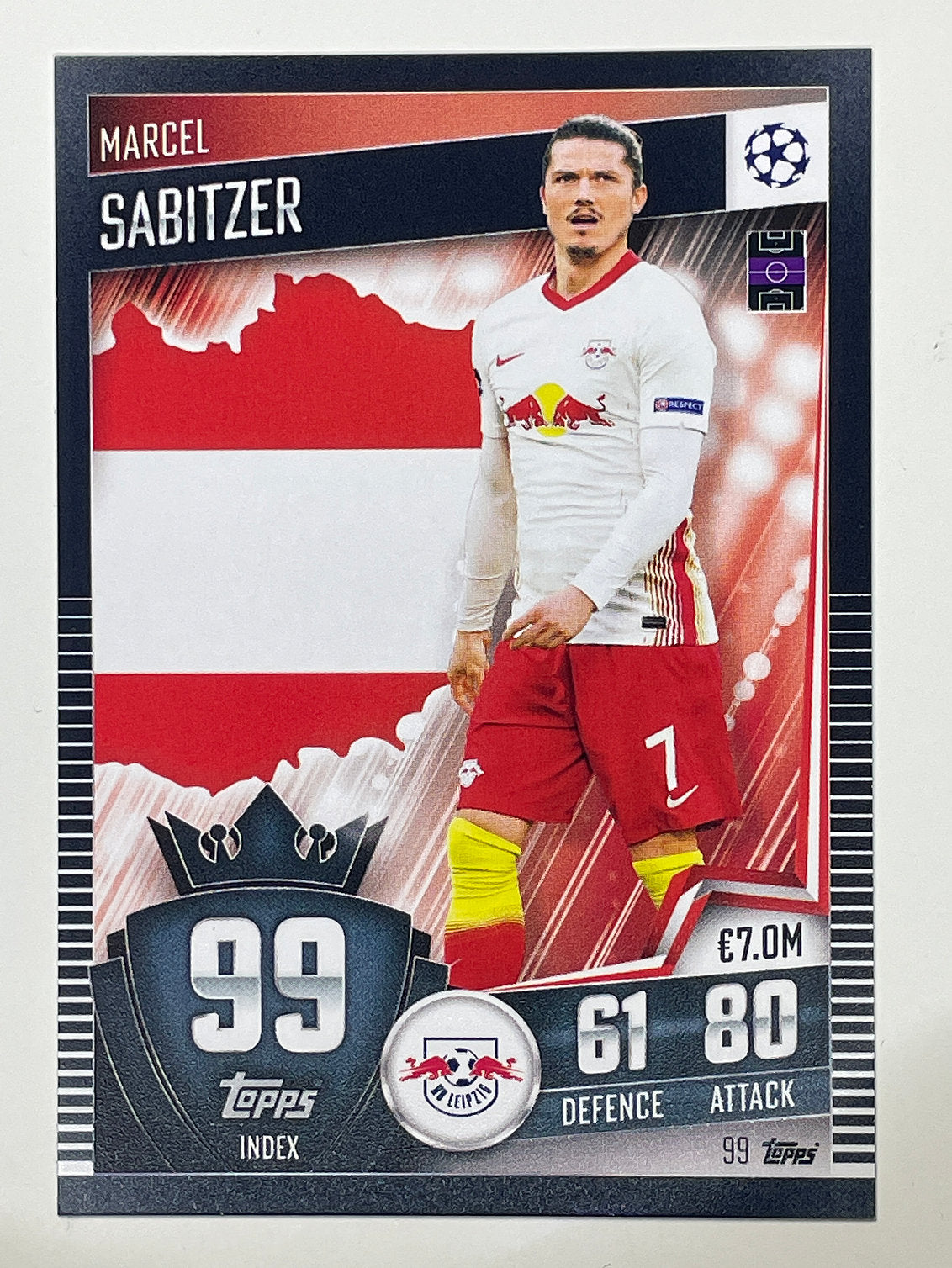 99. Marcel Sabitzer (RB Leipzig) Football Card &#8211; Match Attax 101 2021 Card