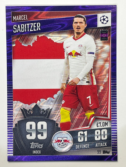 99. Marcel Sabitzer (RB Leipzig) Football Card &#8211; Purple Parallel Match Attax 101 2021 Card