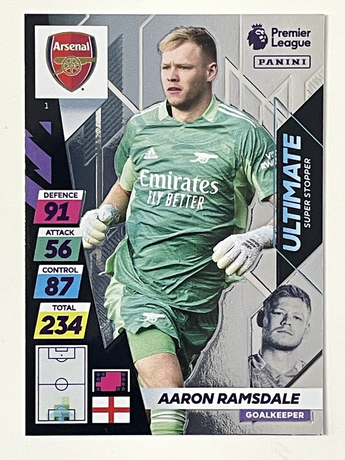 Aaron Ramsdale Arsenal Ultimate Super Stopper Panini Adrenalyn XL PLUS Premier League 2021 2022