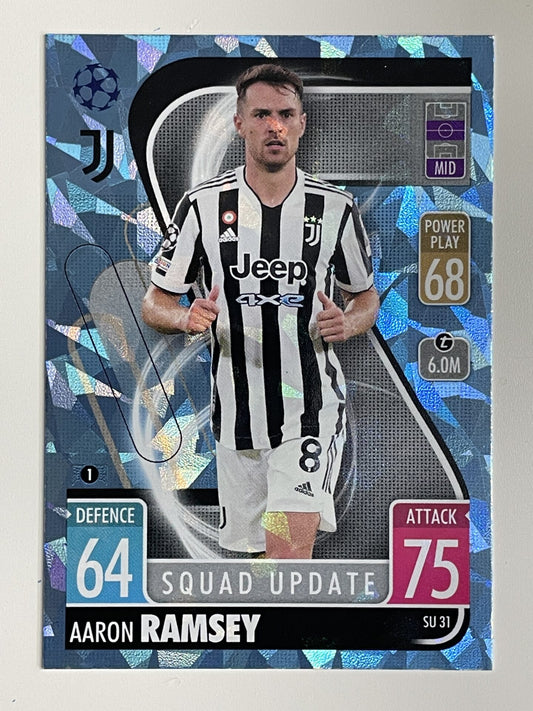 Aaron Ramsey Juventus Base Crystal Foil Parallel Topps Match Attax Extra 2021:22 Champions League Card