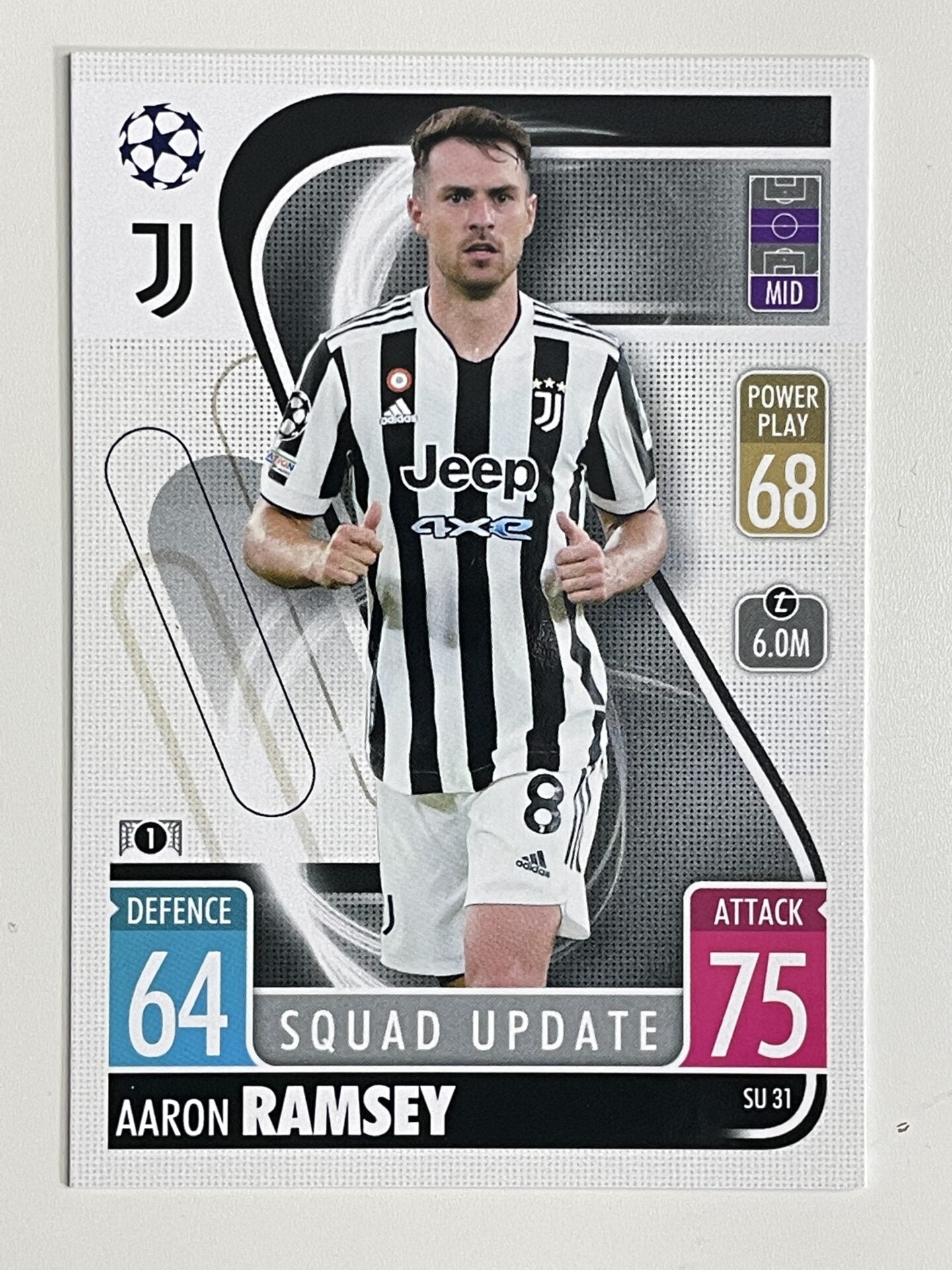 Aaron Ramsey Juventus Base Topps Match Attax Extra 2021:22 Champions League Card