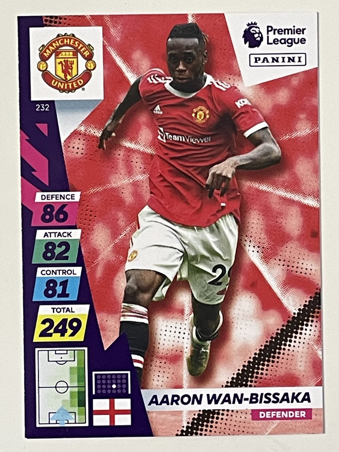 Aaron Wan-Bissaka Manchester United Base Panini Adrenalyn XL PLUS Premier League 2021 2022