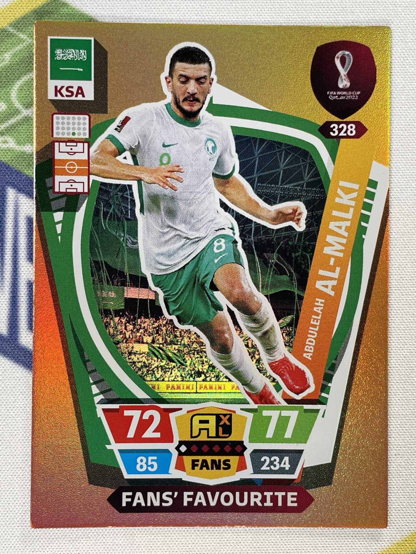 Abdulelah Al-Malki Saudi Arabia Fans Favourite Panini World Cup 2022 Adrenalyn XL Card