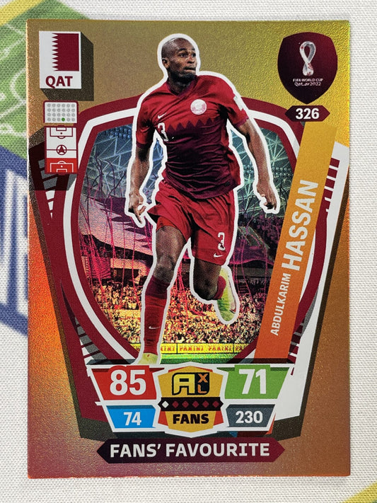 Abdulkarim Hassan Qatar Fans Favourite Panini World Cup 2022 Adrenalyn XL Card